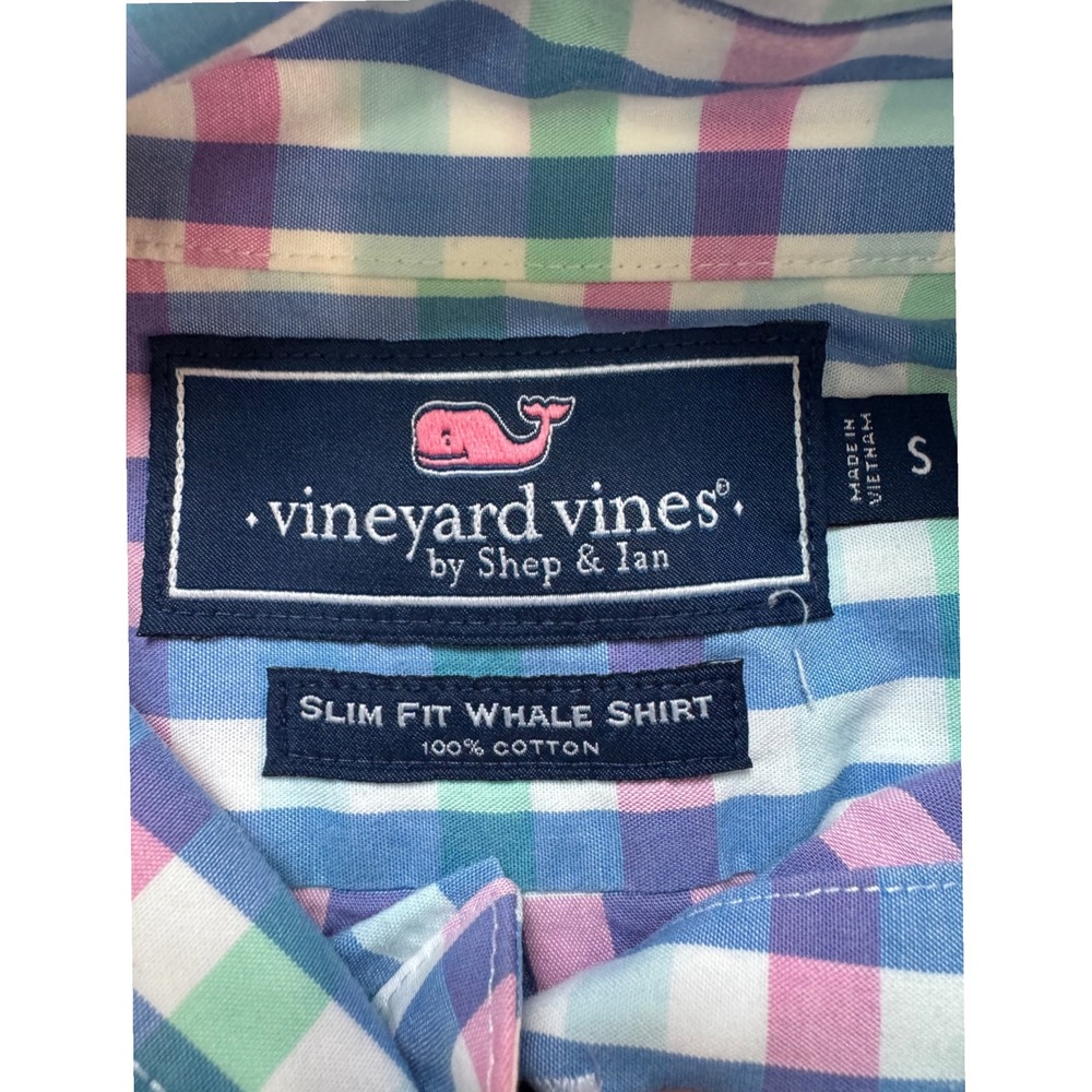 Vineyard Vines‎ Mens Slim Fit Whale Shirt Button Down Plaid Blue S